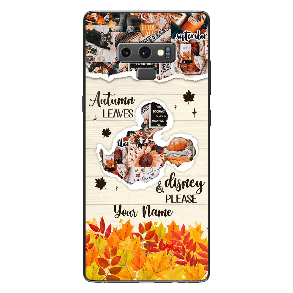 Autumn Leaves And Mouse Ears Please - Personalized Fall Mouse Phone Case