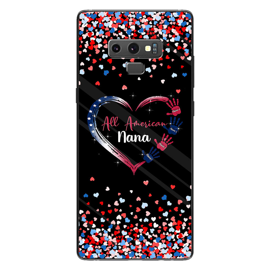 Nana's Heart - Personalized Independence Day Grandma Phone Case