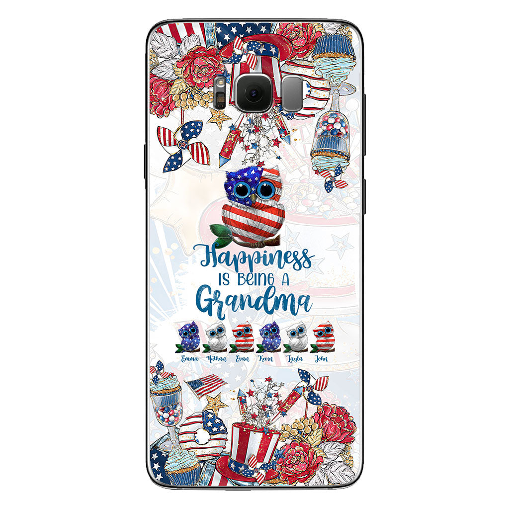 Happiness Is Being A Grandma - Personalized Independence Day Phone Case
