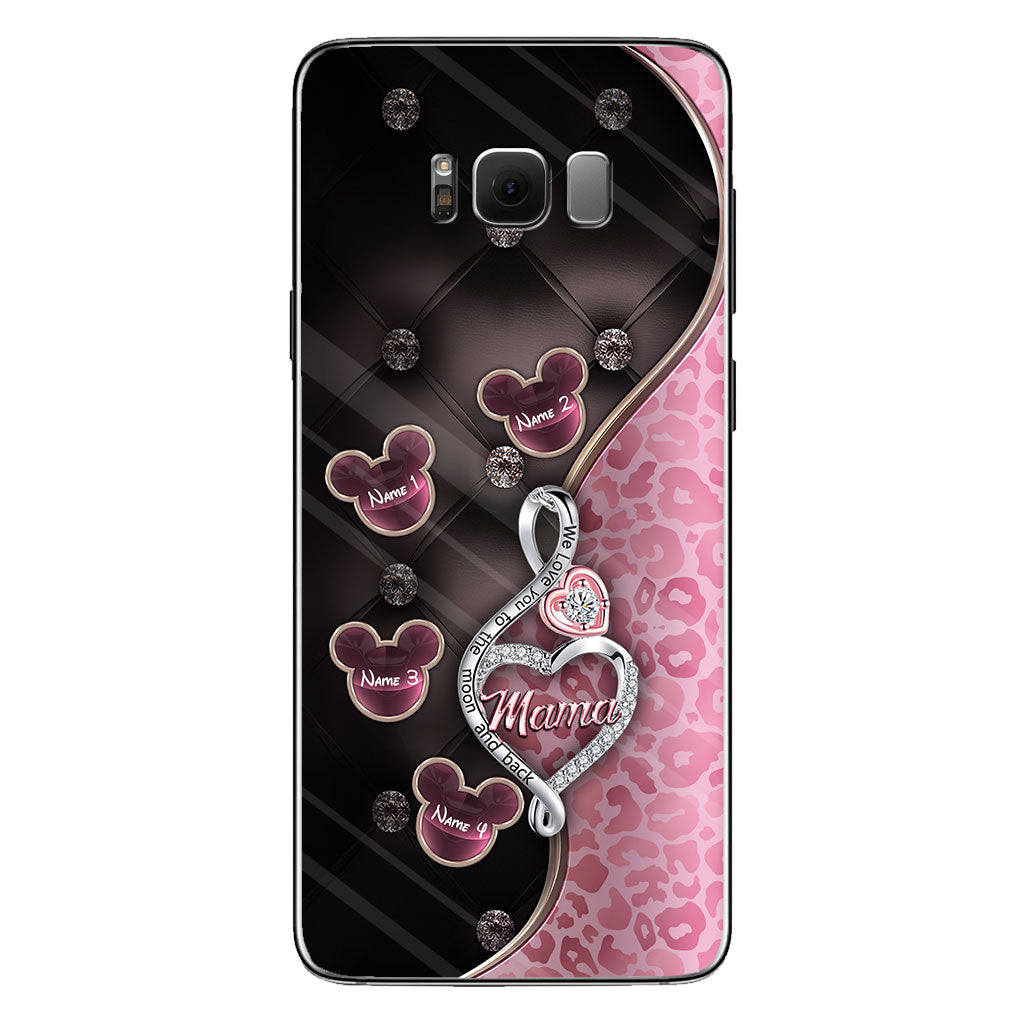To The Moon And Back Rose Gold - Personalized Mother's Day Mouse Phone Case