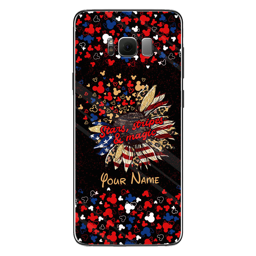 Stars Stripes And Magic - Personalized Independence Day Mouse Phone Case