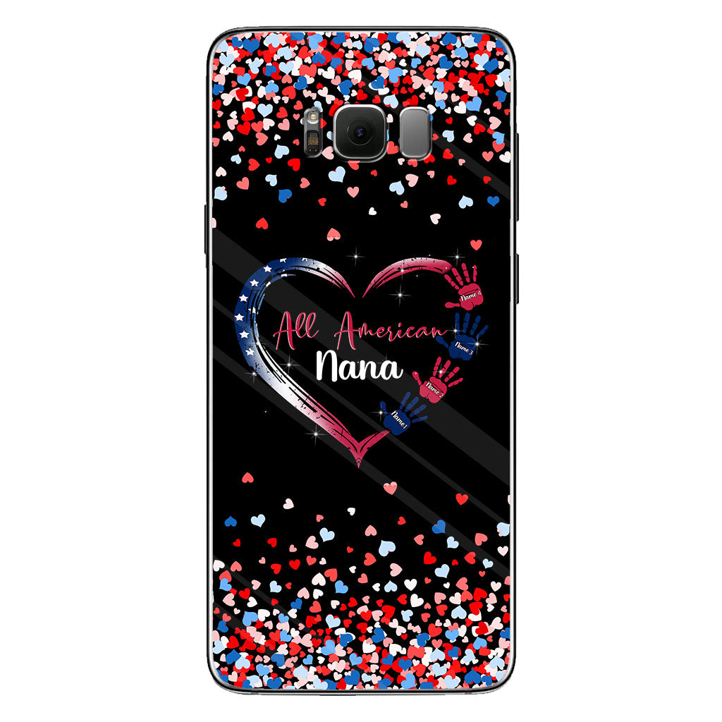 Nana's Heart - Personalized Independence Day Grandma Phone Case