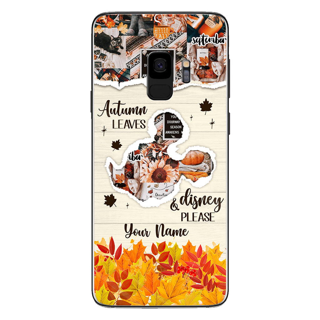 Autumn Leaves And Mouse Ears Please - Personalized Fall Mouse Phone Case