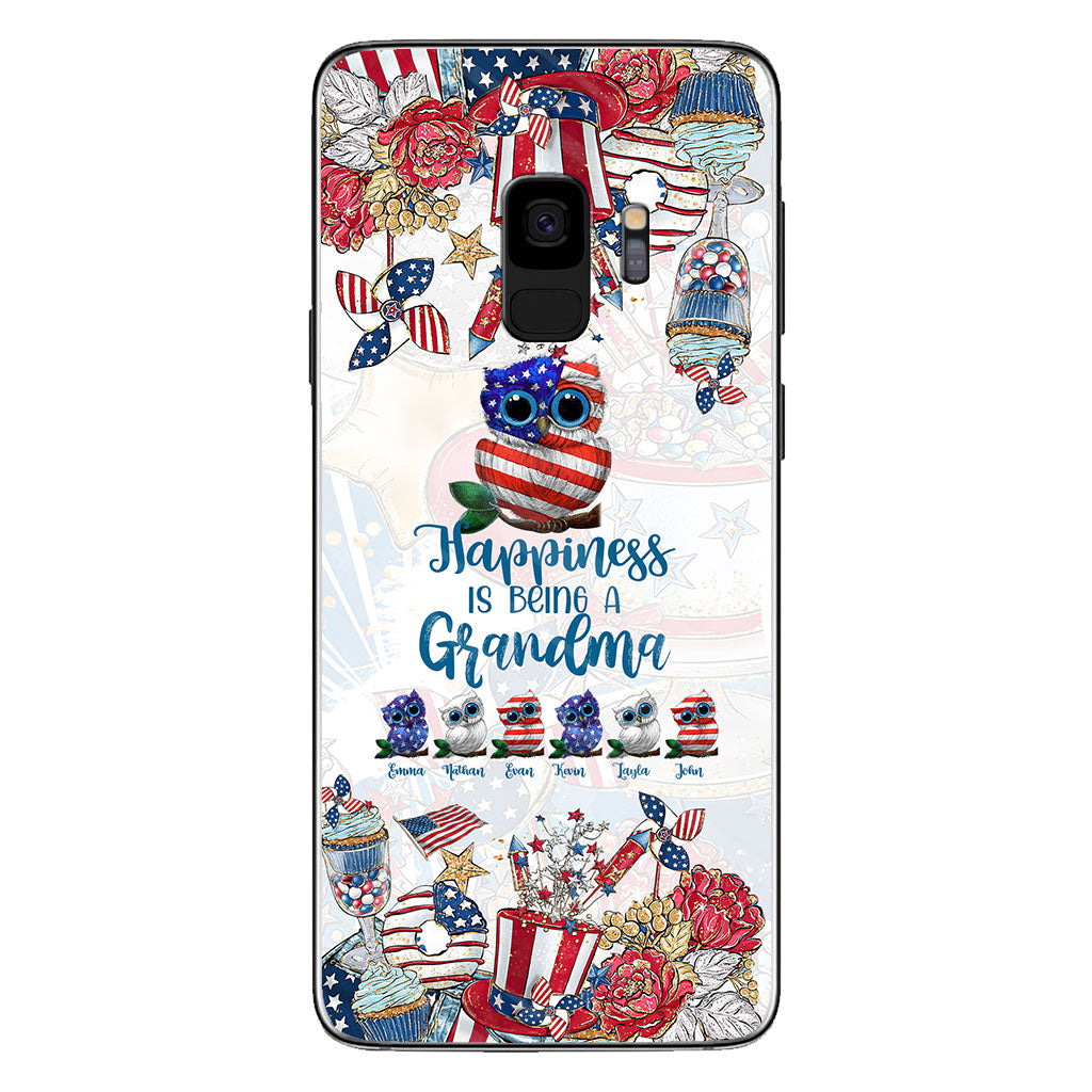 Happiness Is Being A Grandma - Personalized Independence Day Phone Case
