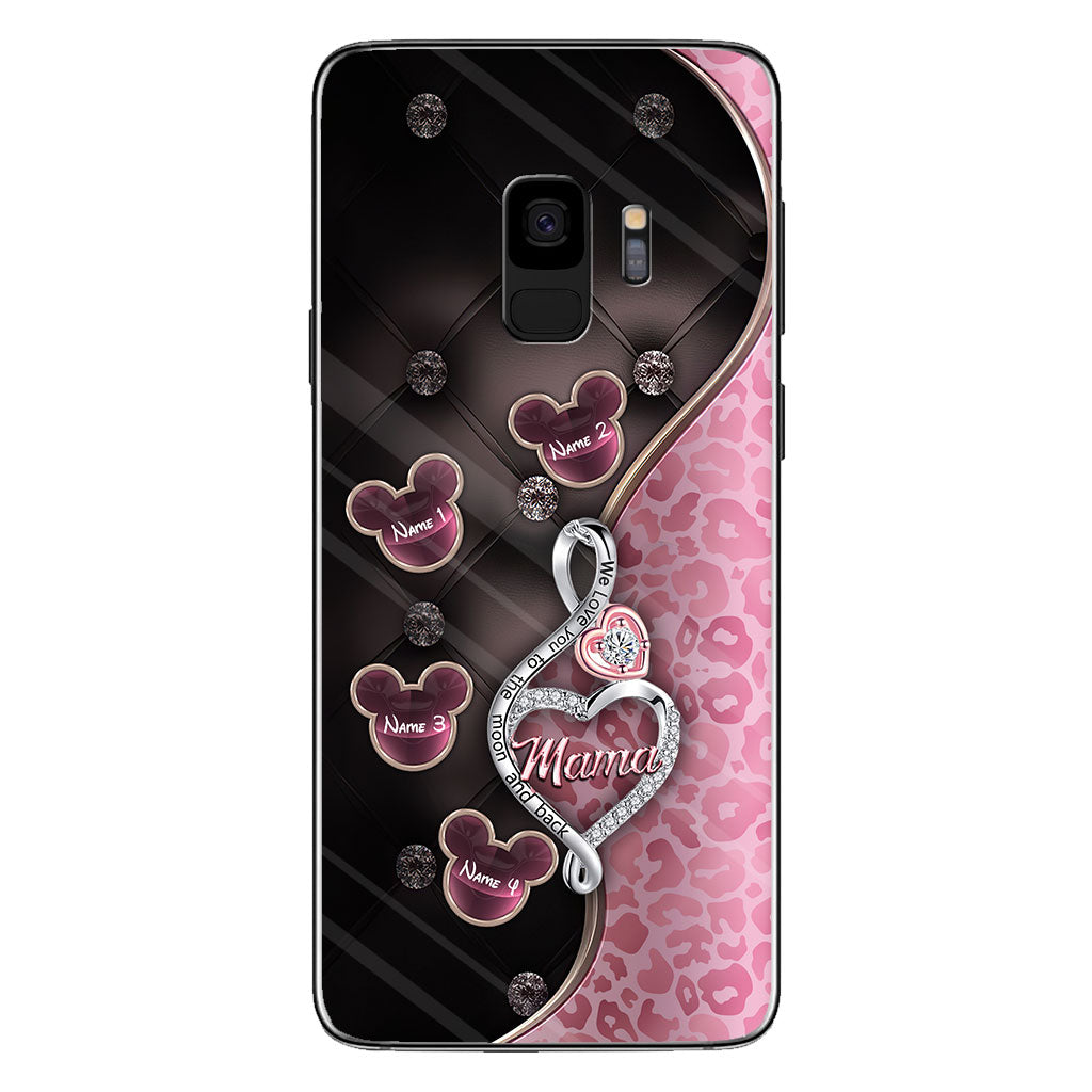 To The Moon And Back Rose Gold - Personalized Mother's Day Mouse Phone Case