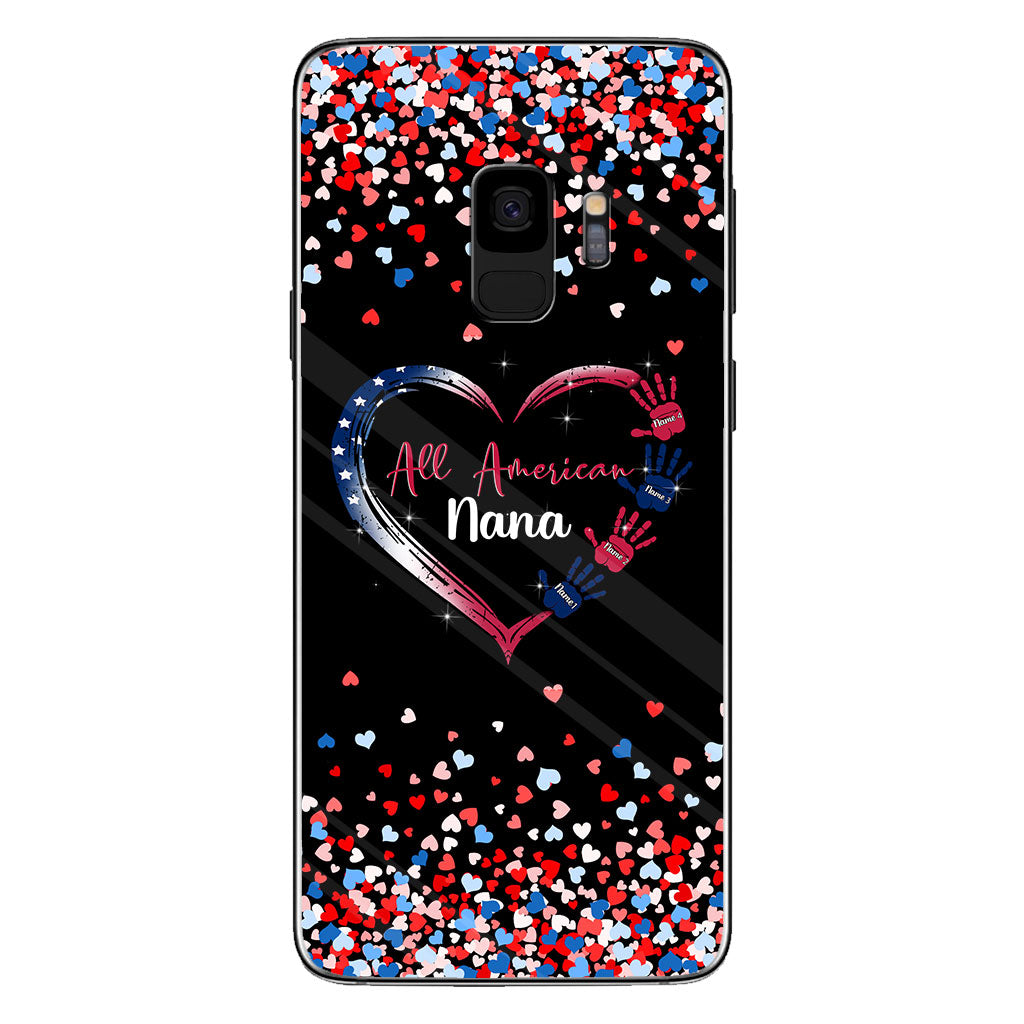 Nana's Heart - Personalized Independence Day Grandma Phone Case