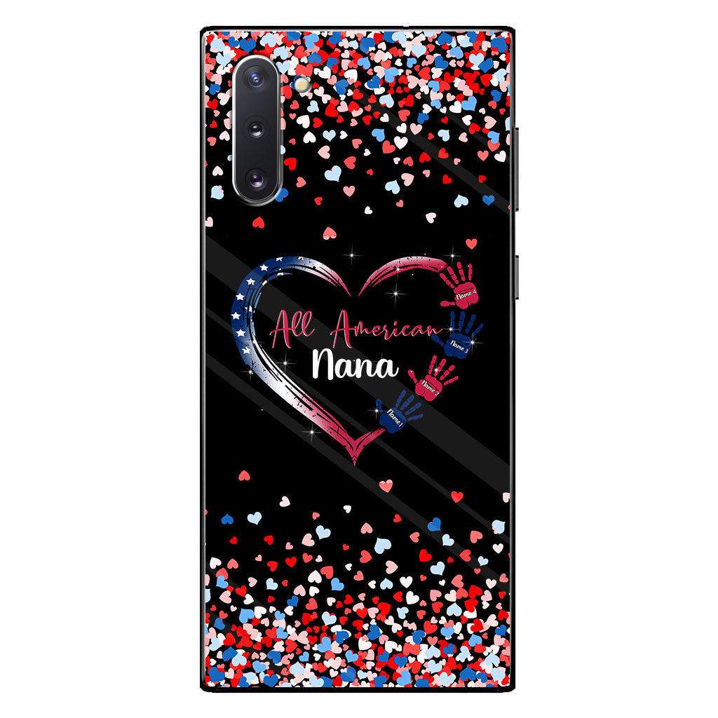 Nana's Heart - Personalized Independence Day Grandma Phone Case