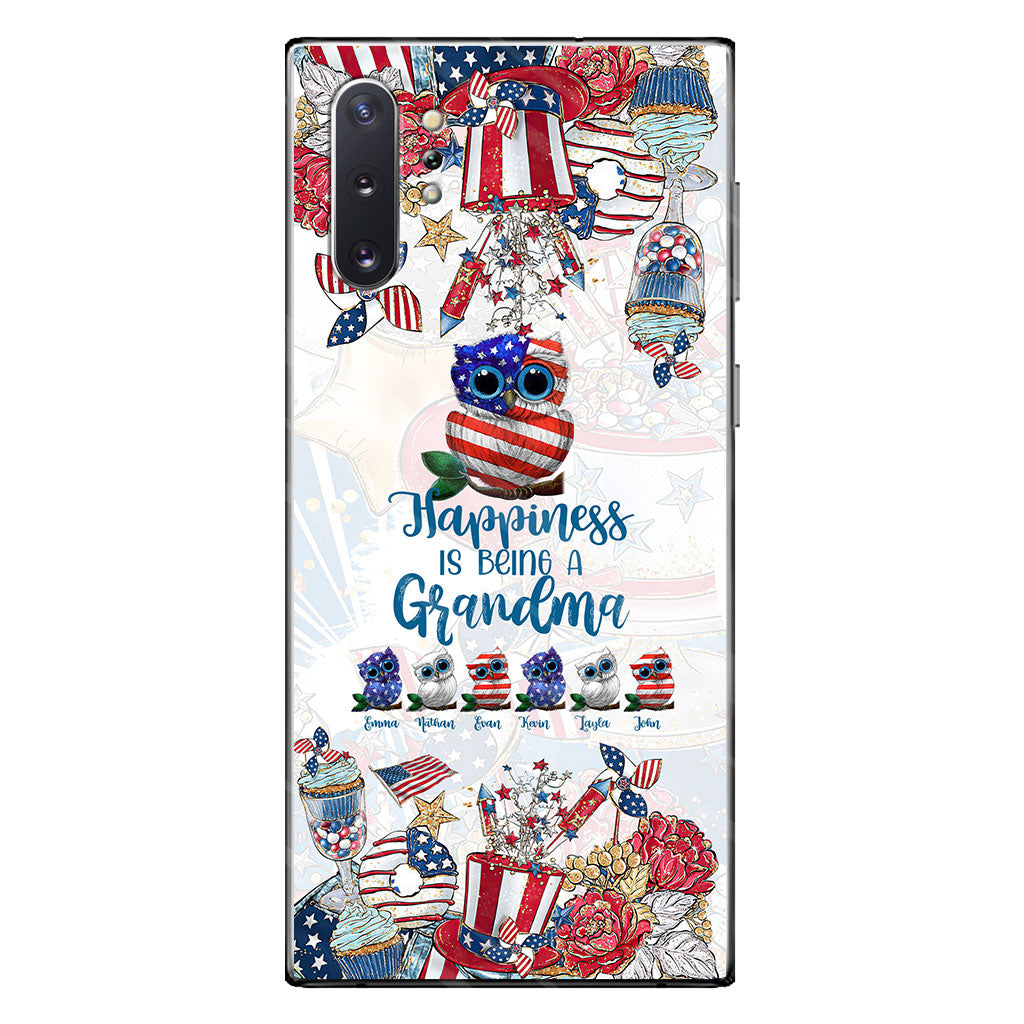 Happiness Is Being A Grandma - Personalized Independence Day Phone Case