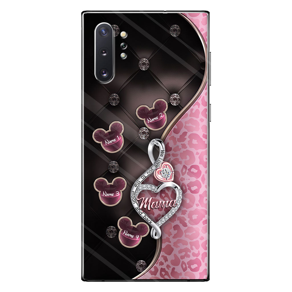 To The Moon And Back Rose Gold - Personalized Mother's Day Mouse Phone Case