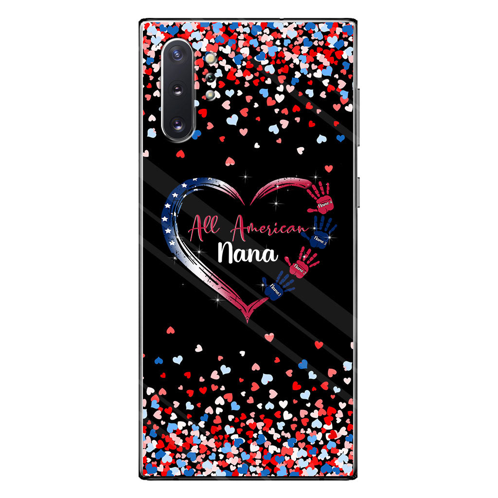 Nana's Heart - Personalized Independence Day Grandma Phone Case