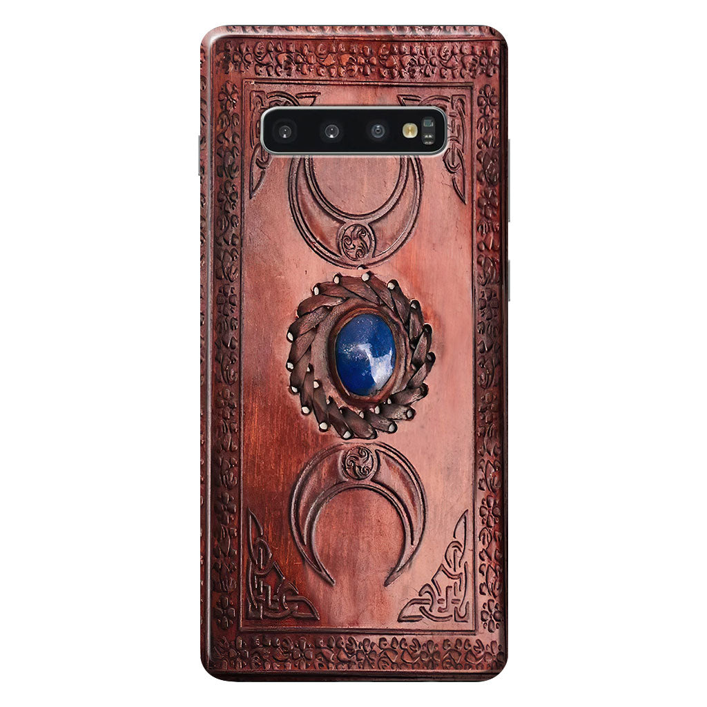 Triple Moon Third Eye Witch Leather Pattern Print Phone Case