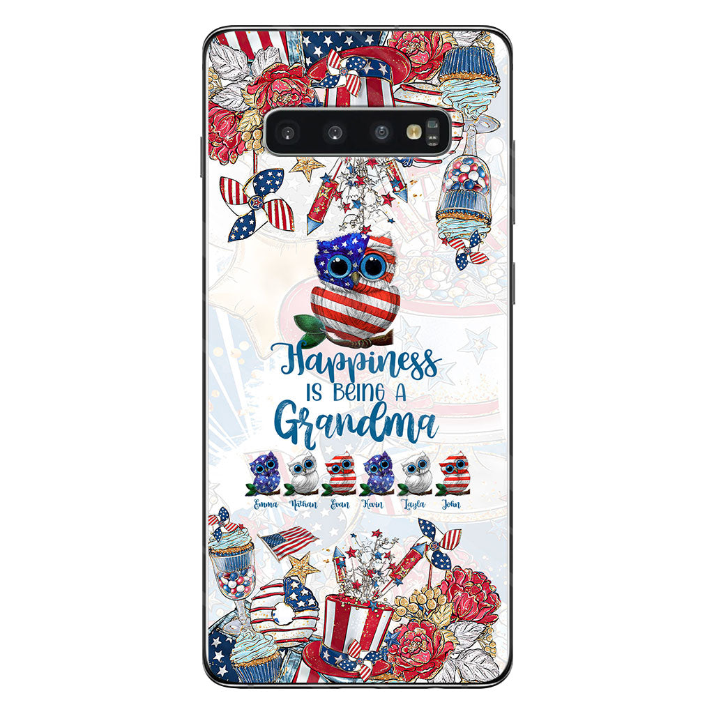 Happiness Is Being A Grandma - Personalized Independence Day Phone Case