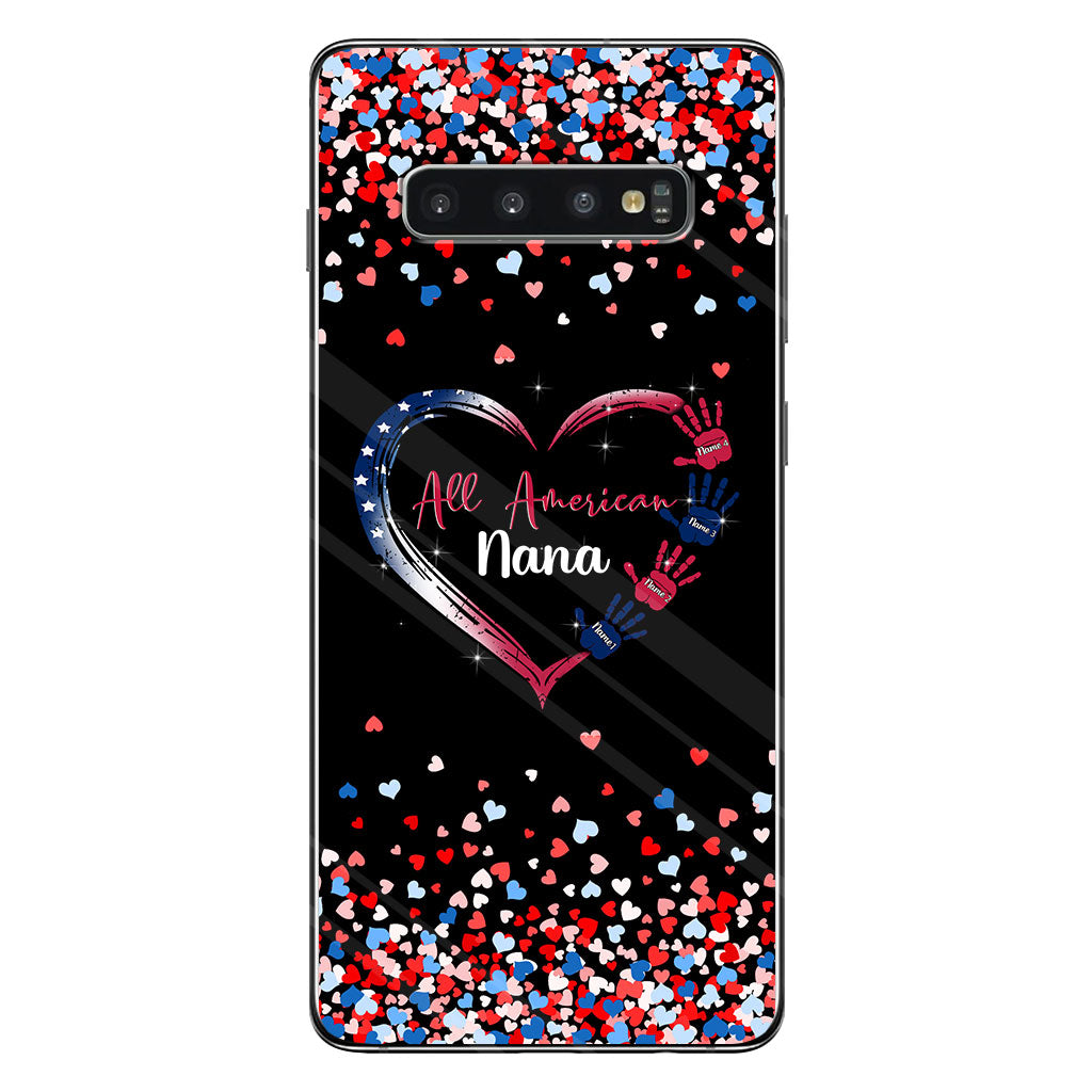 Nana's Heart - Personalized Independence Day Grandma Phone Case