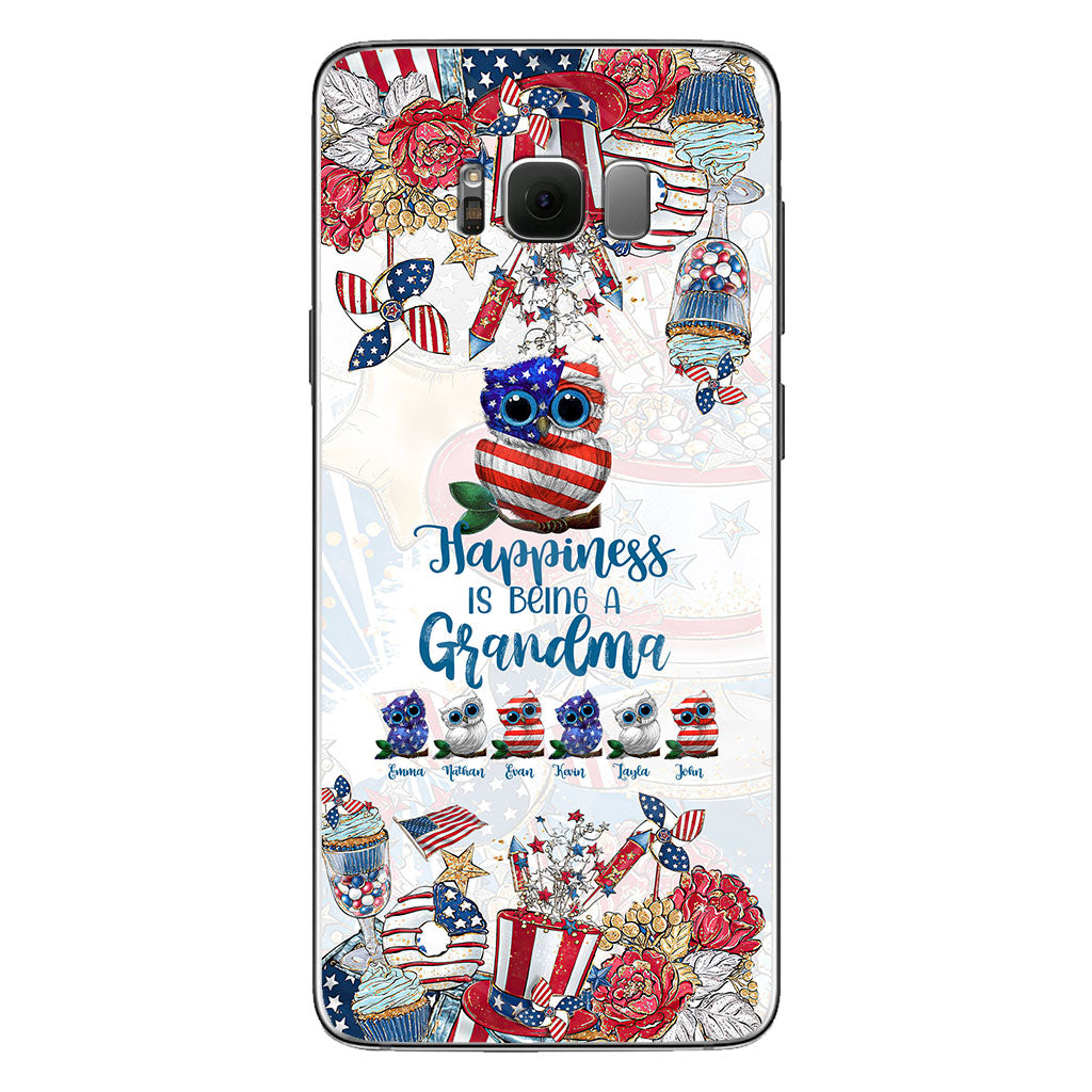 Happiness Is Being A Grandma - Personalized Independence Day Phone Case