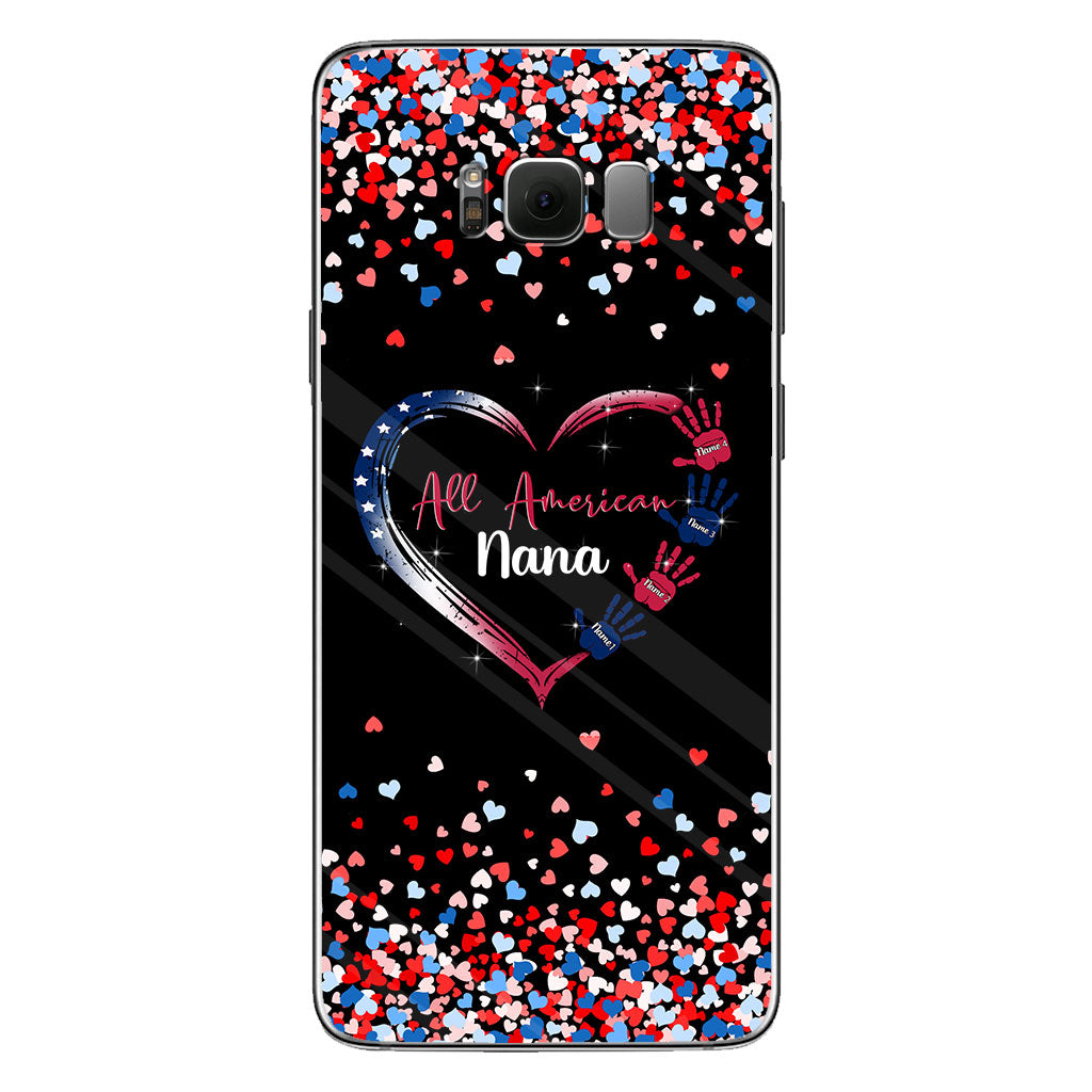 Nana's Heart - Personalized Independence Day Grandma Phone Case