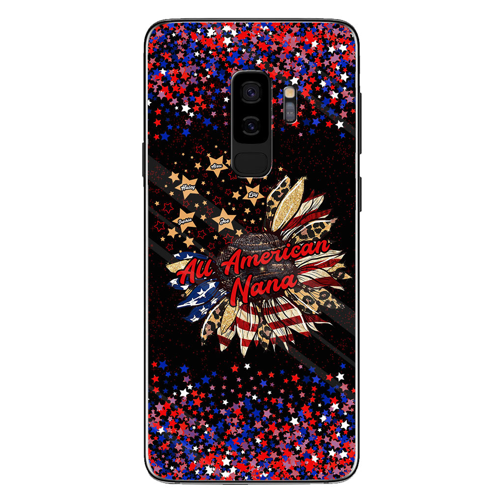 Nana's Flower - Personalized Independence Day Grandma Phone Case