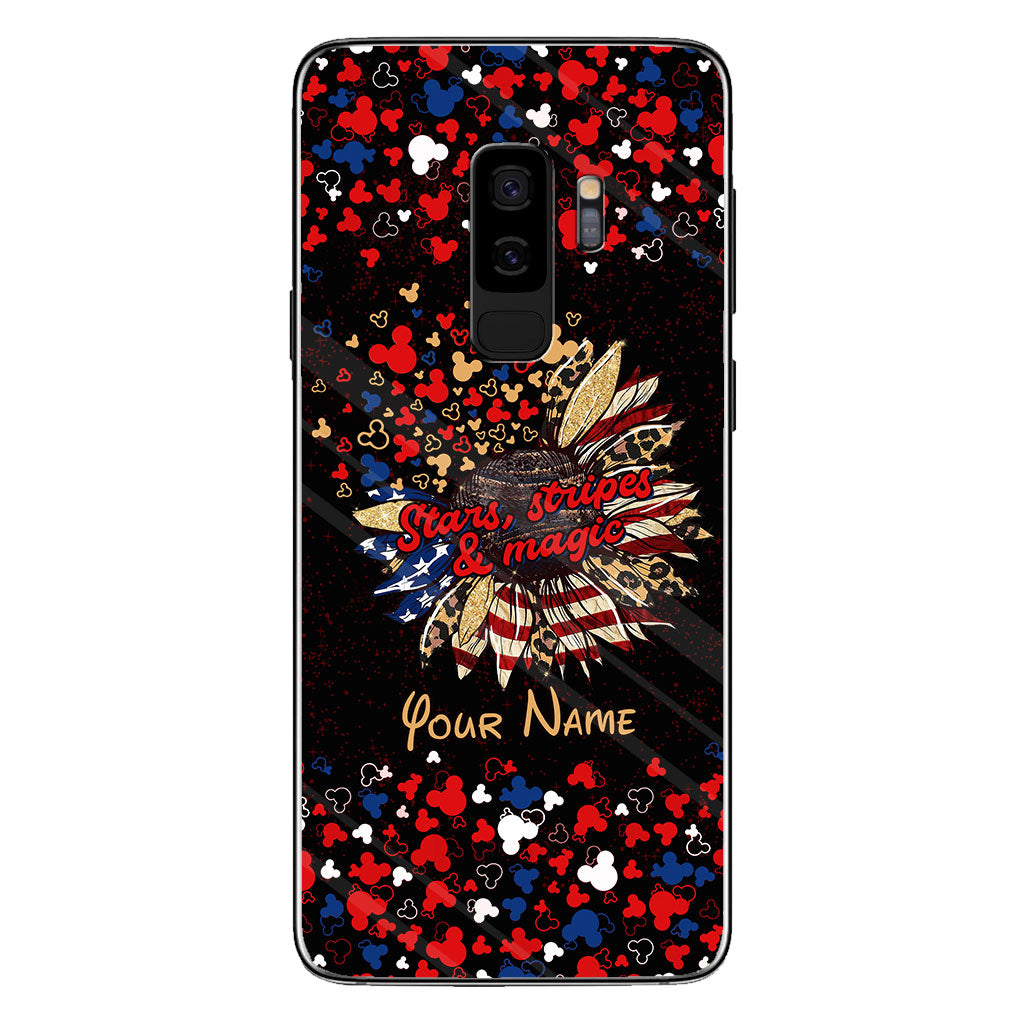 Stars Stripes And Magic - Personalized Independence Day Mouse Phone Case
