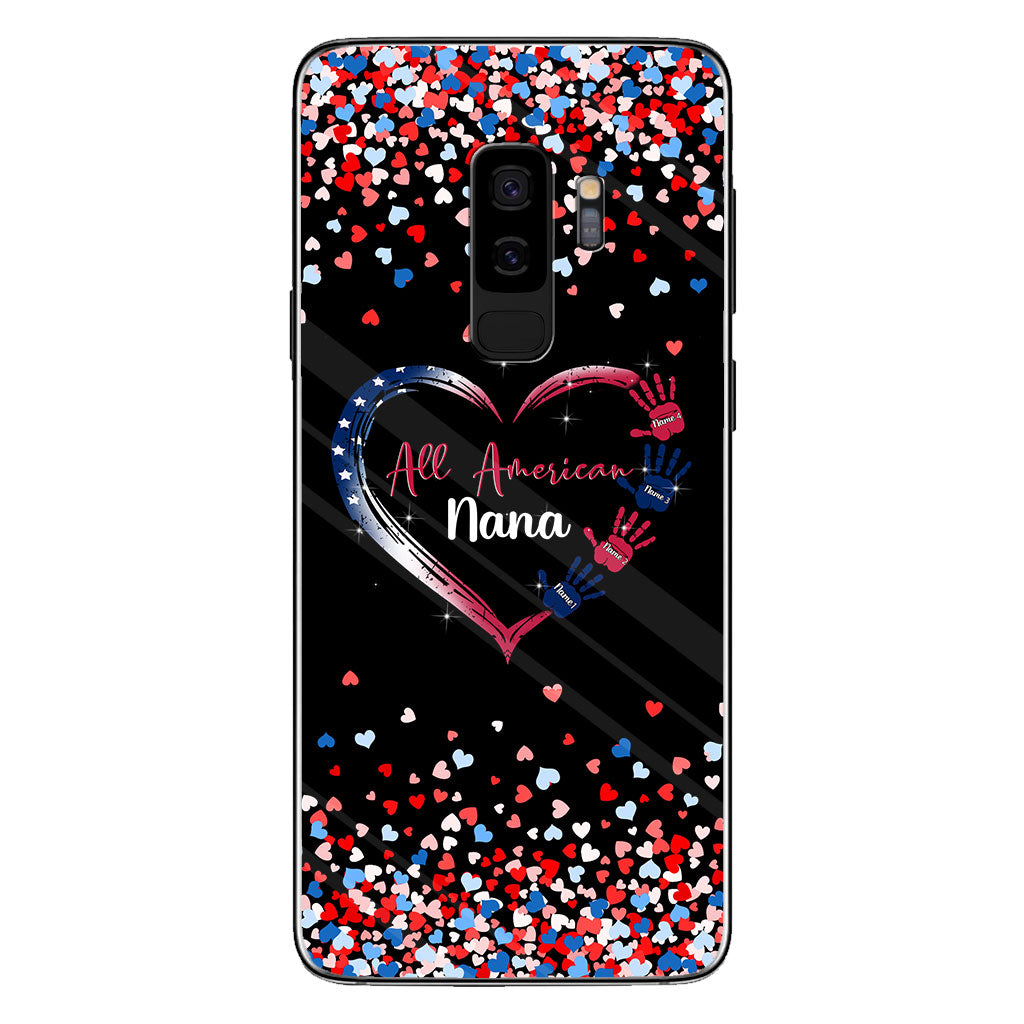 Nana's Heart - Personalized Independence Day Grandma Phone Case