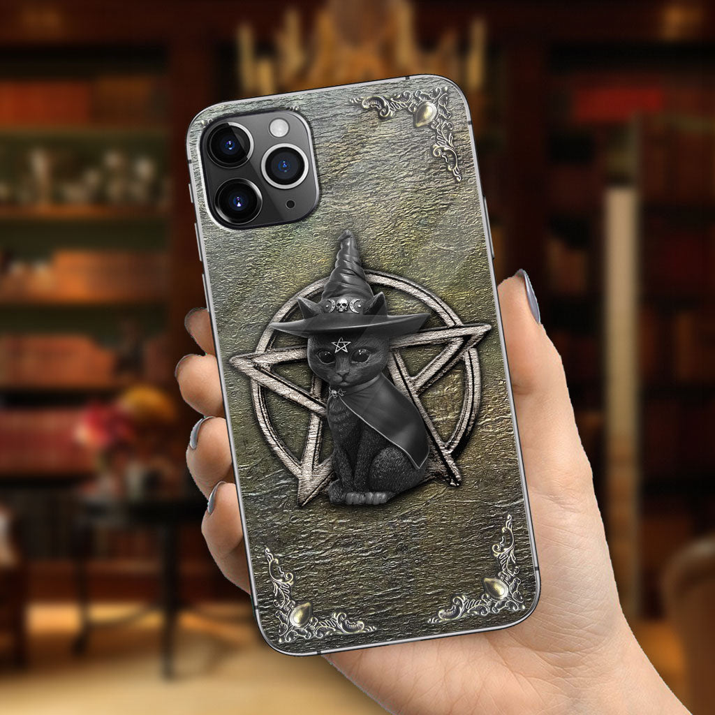 Mystical Witch - Personalized Halloween Black Cat Phone Case With 3D Pattern Print
