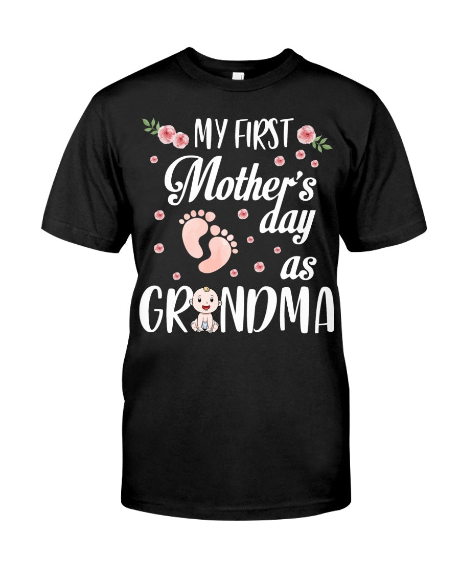 My First Mother's Day As Grandma - Grandma T-shirt and Hoodie 0921