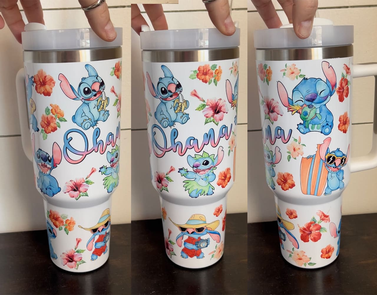 Love Ohana Ohana Tumbler With Handle 0224