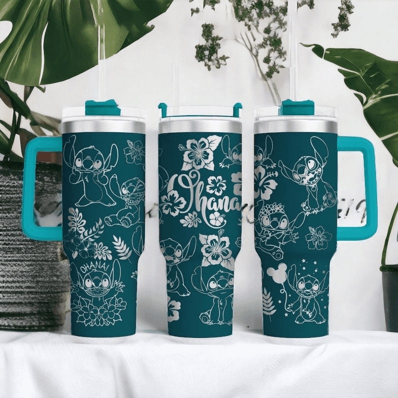 Love Ohana Ohana Tumbler With Handle 0224