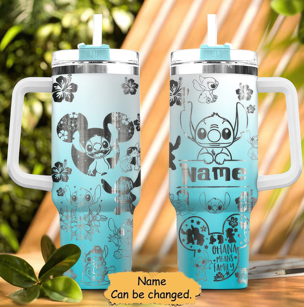 Ohana Means Family Personalized Ohana Tumbler With Handle 0224