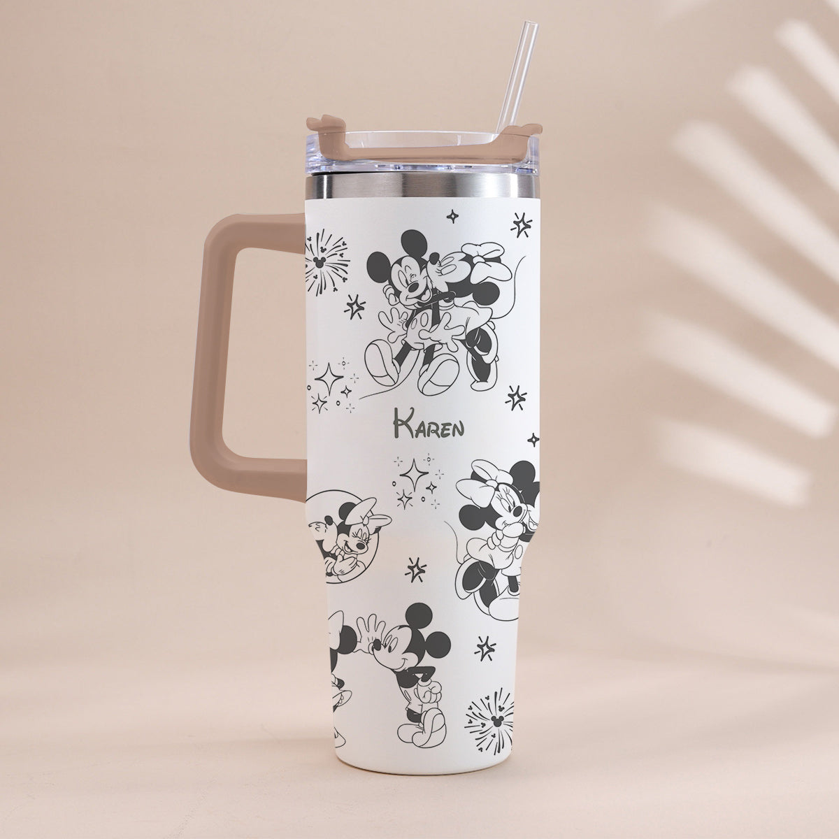 Mouse Couple - Personalized Mouse Tumbler With Handle 0124