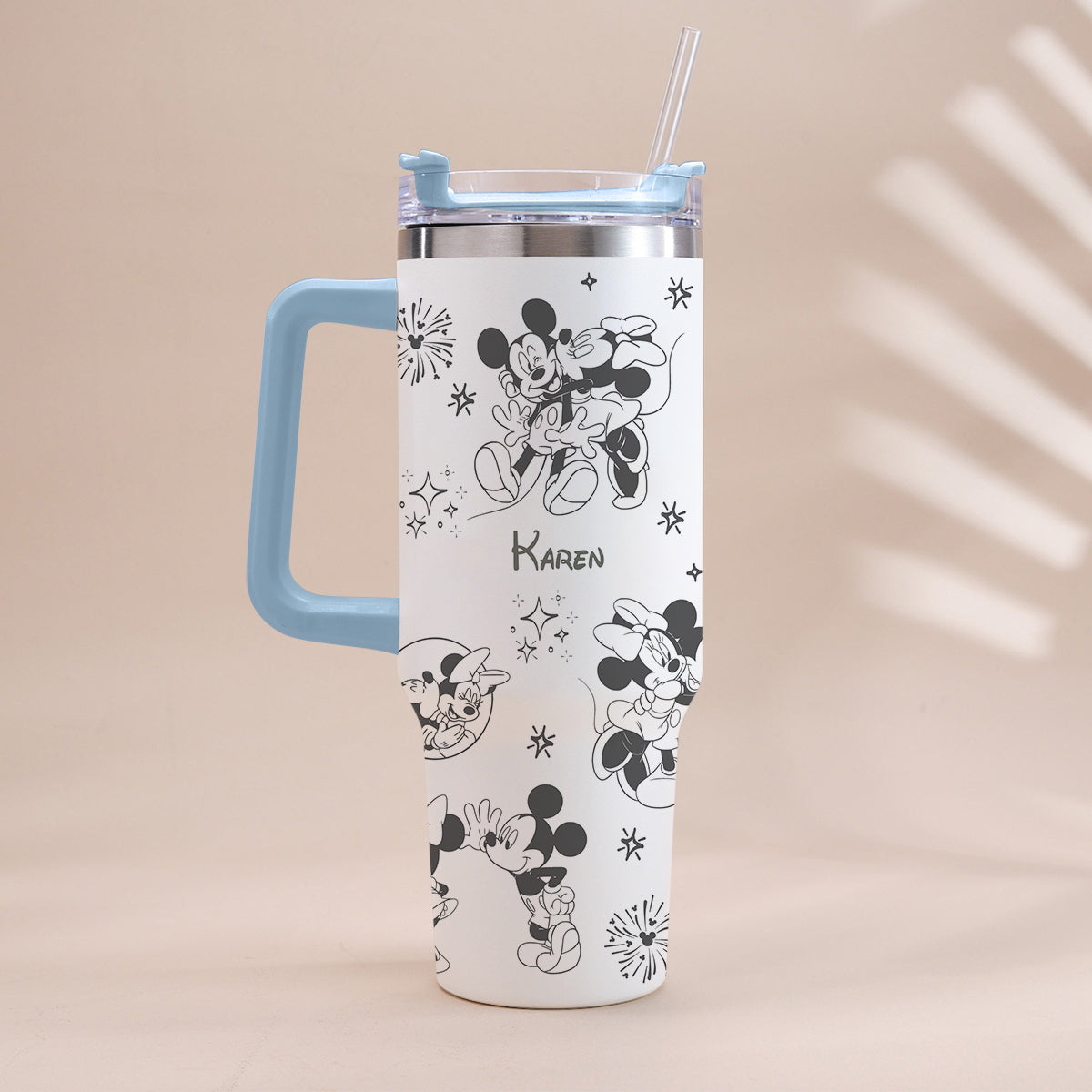 Mouse Couple - Personalized Mouse Tumbler With Handle 0124
