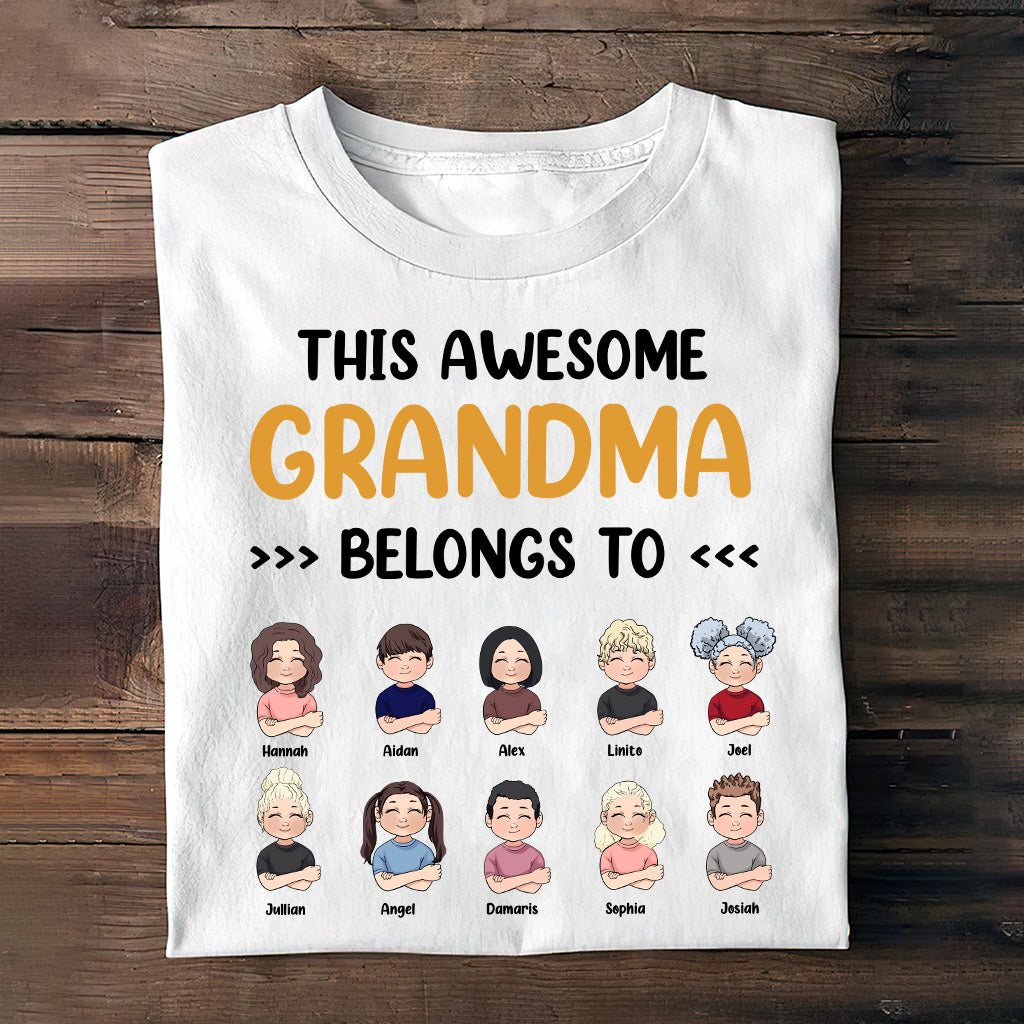 This Awesome Grandpa Grandma Belongs To - Personalized Mother's Day Grandma T-shirt and Hoodie