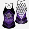 Salty Lil&#39; Witch Purple Triple Moon - Personalized Witch Cross Tank Top
