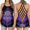 Salty Lil&#39; Witch Purple Triple Moon - Personalized Witch Cross Tank Top