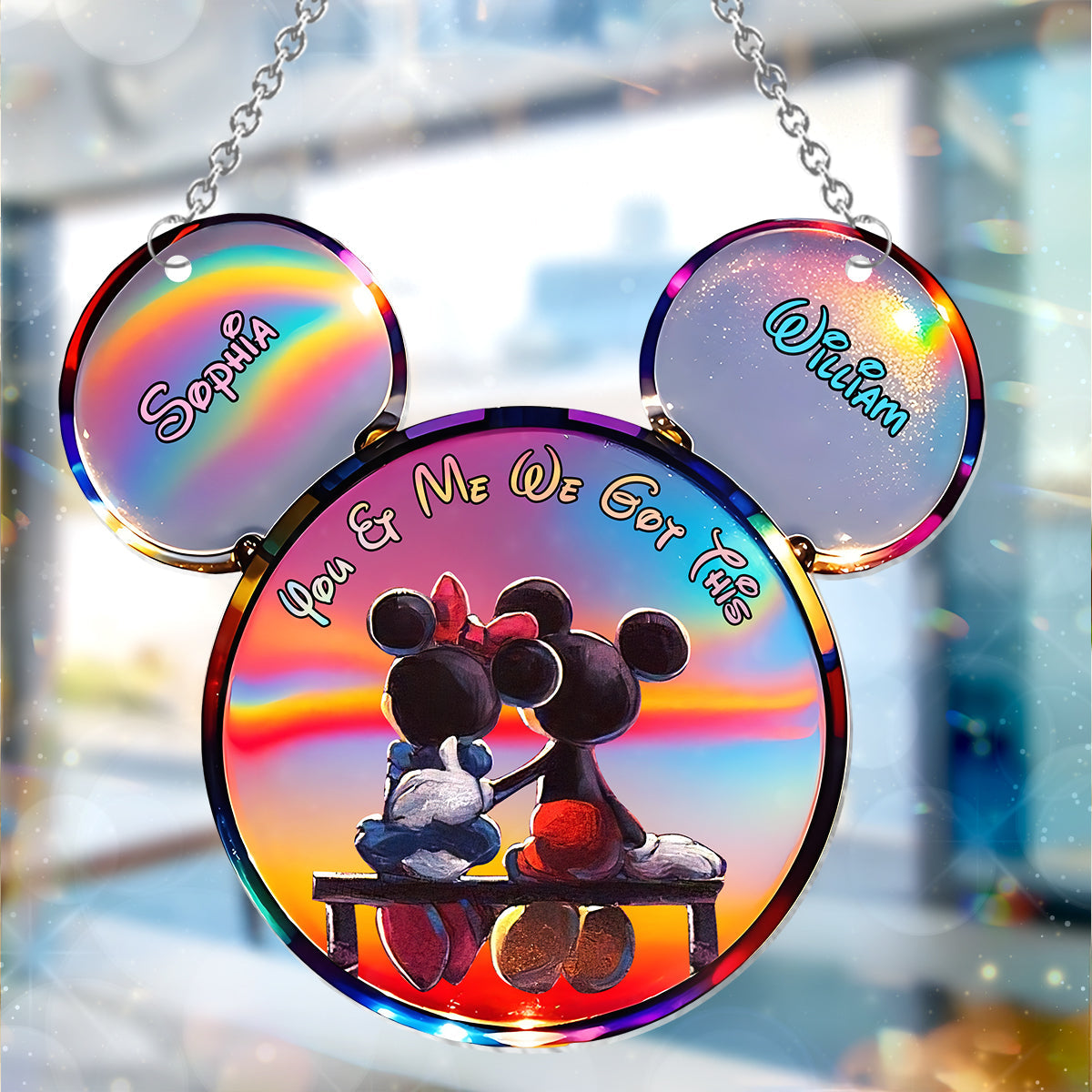 You And Me We Got This - Personalized Mouse Window Hanging Suncatcher Ornament