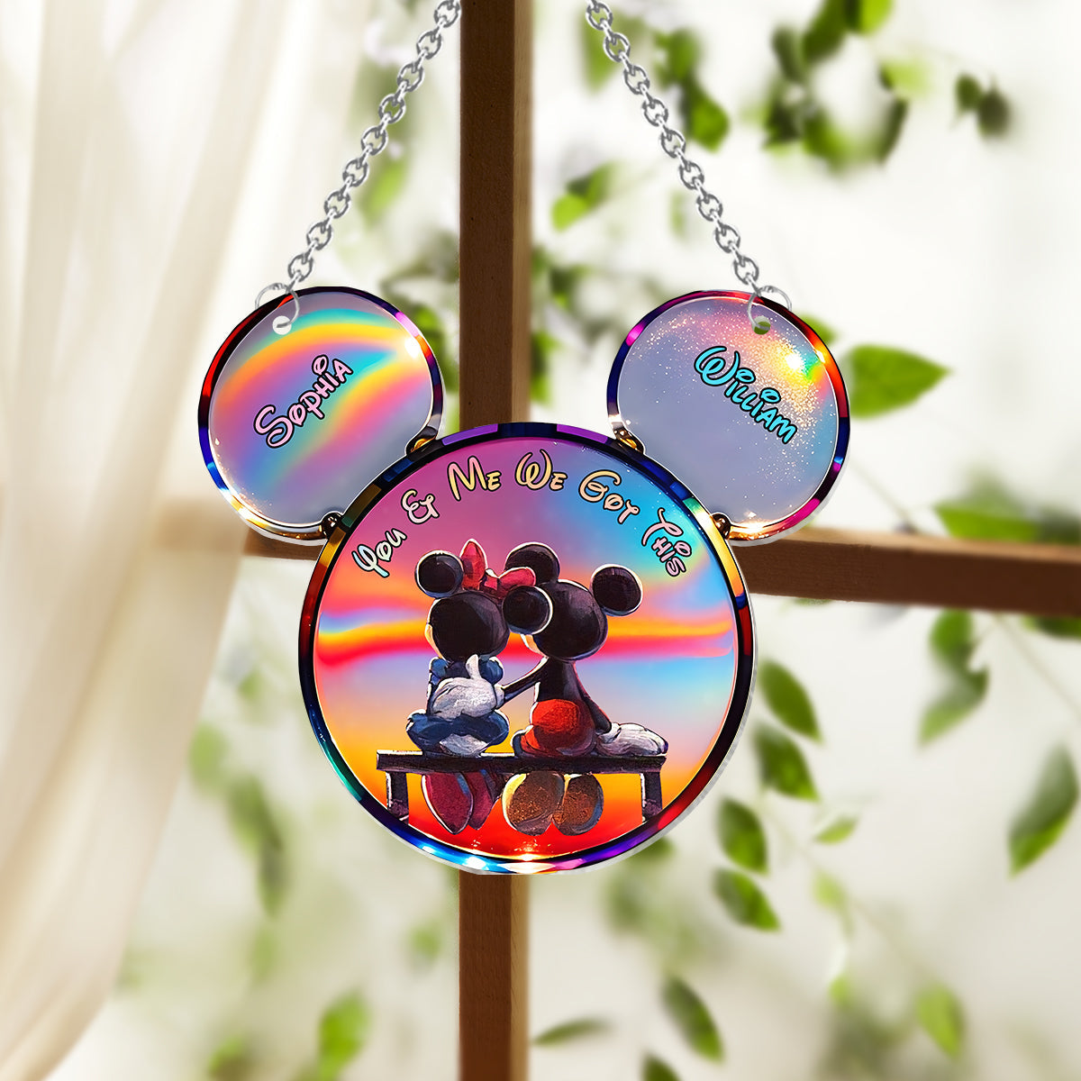 You And Me We Got This - Personalized Mouse Window Hanging Suncatcher Ornament