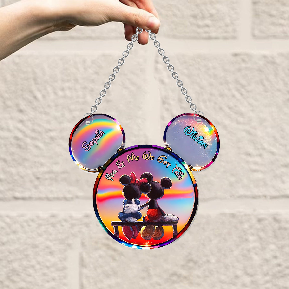 You And Me We Got This - Personalized Mouse Window Hanging Suncatcher Ornament