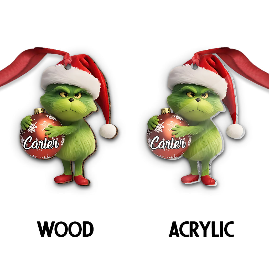 Cute Green Character - Personalized Stole Christmas Ornament