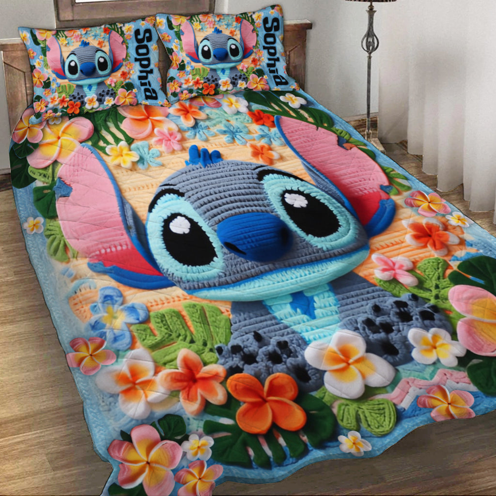 Ohana Means Family - Personalized Ohana Quilt Set