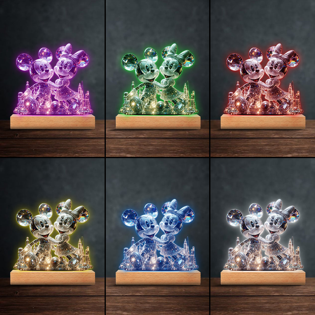 Stunning Mouse Couple - Personalized Mouse Shaped Plaque Light Base