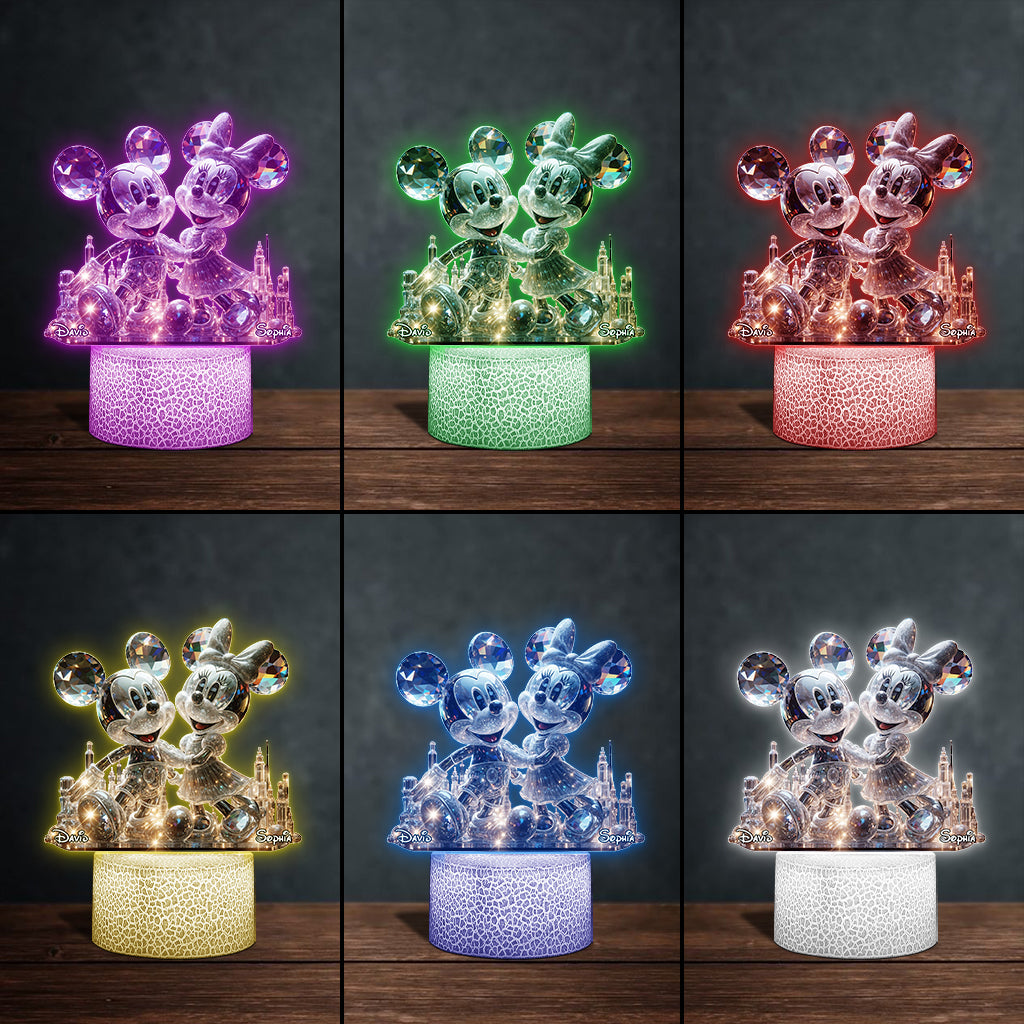 Stunning Mouse Couple - Personalized Mouse Shaped Plaque Light Base