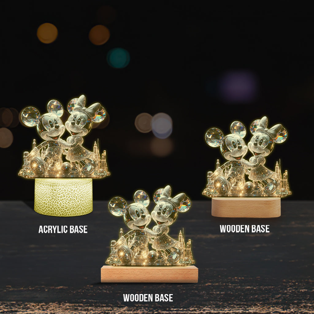 Stunning Mouse Couple - Personalized Mouse Shaped Plaque Light Base