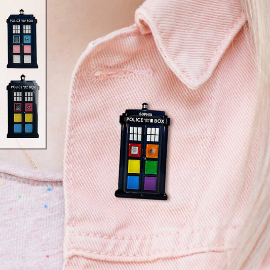 Pride Police Box - Personalized LGBT Support Pin