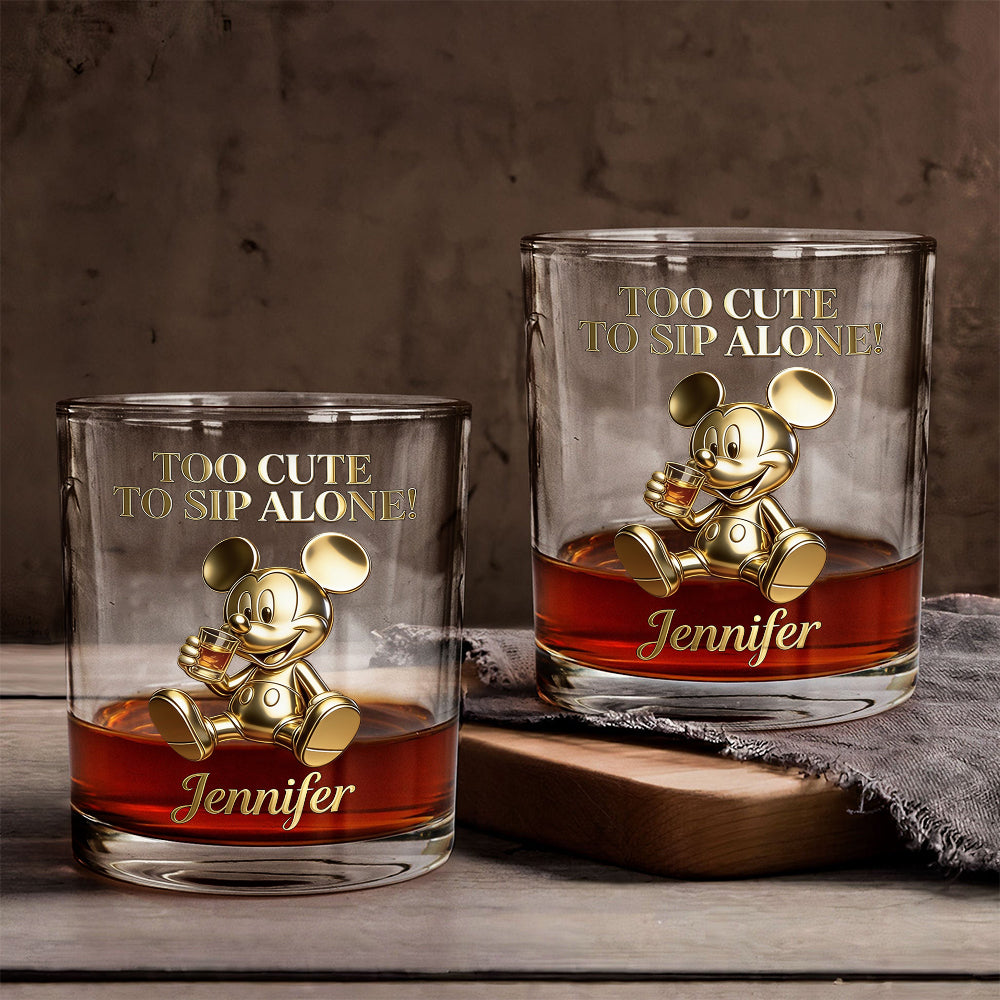 Too Cute To Sip Alone - Personalized Mouse Whiskey Glass