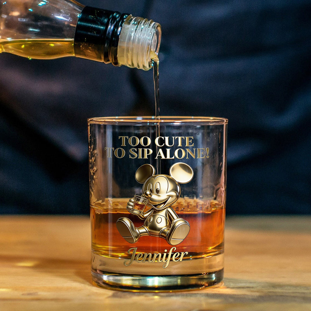 Too Cute To Sip Alone - Personalized Mouse Whiskey Glass