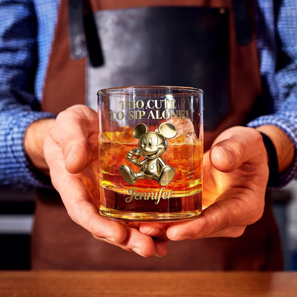 Too Cute To Sip Alone - Personalized Mouse Whiskey Glass