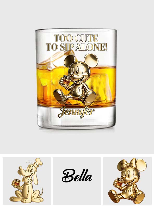 Too Cute To Sip Alone - Personalized Mouse Whiskey Glass