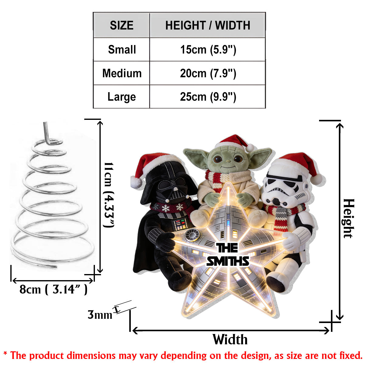 The Magical Force Christmas Gift - Personalized The Force LED Light Tree Topper