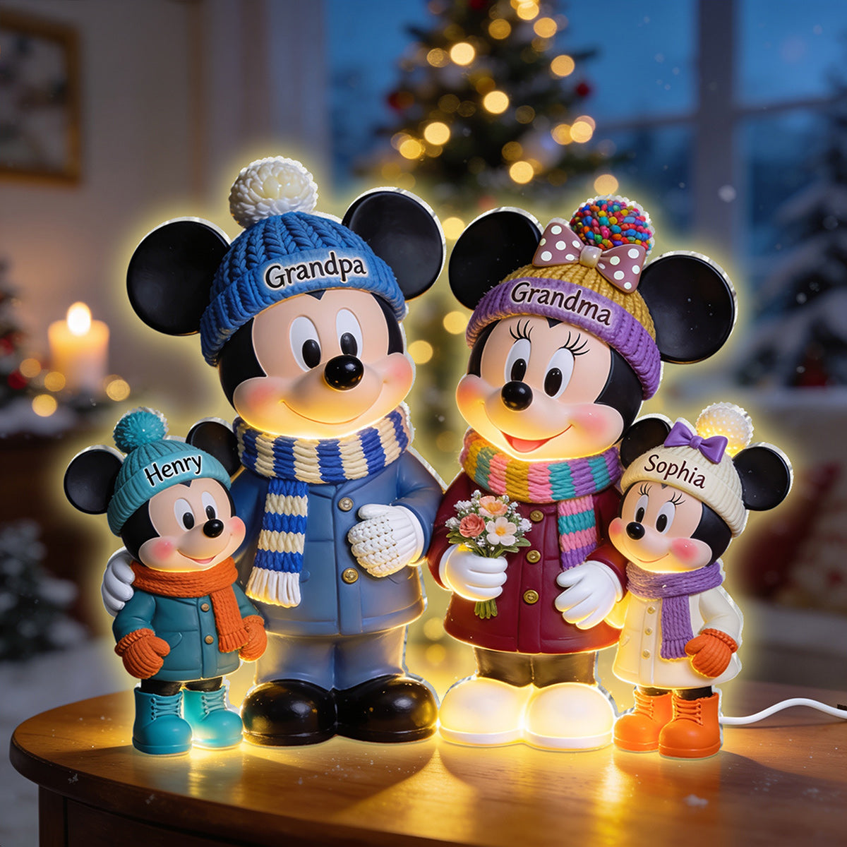 Merry Christmas - Personalized Mouse Acrylic LED Night Light