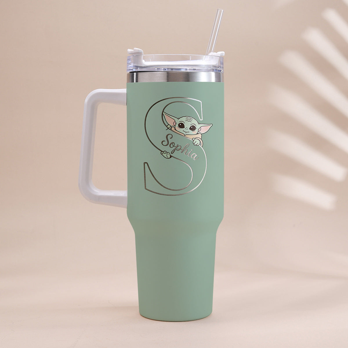 Too Cute I Am Custom Initial - Personalized The Force Tumbler With Handle