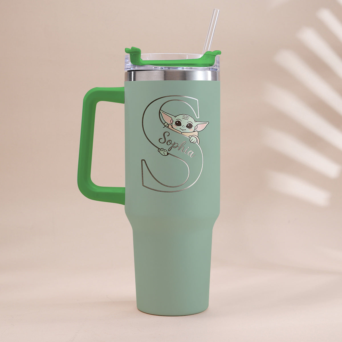 Too Cute I Am Custom Initial - Personalized The Force Tumbler With Handle