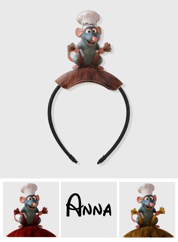 Funny Cooking Mouse - Personalized Mouse Shaped Leather Headband